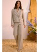 Брючный костюм артикул: 2623 серо-бежевый в бирюзовую полоску от Магия Моды - вид 4