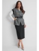 Юбочный костюм артикул: 2627 серый+черный от Магия Моды - вид 3