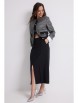 Юбочный костюм артикул: 2637 серый+черный от Магия Моды - вид 4