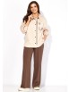 Брючный костюм артикул: 1419 бежевый, коричневый от ТАиЕР - вид 1