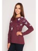 Кофта, джемпер артикул: Лонгслив Композиция, бордо меланж от Style Margo - вид 2
