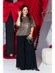Брючный костюм артикул: 26233 капучино, черный от Vittoria Queen - вид 6