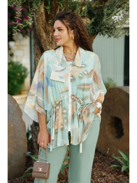 27853-1 зеленый, мятный принт