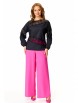 Брючный костюм артикул: М-7618 черный, фуксия от T&N - вид 1