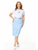 Юбочный костюм артикул: М-7635 белый, голубой от T&N - вид 4