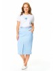 Юбочный костюм артикул: М-7635 белый, голубой от T&N - вид 1