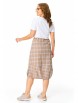 Юбка артикул: М-7638 бежевый в клетку от T&N - вид 2