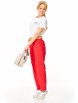 Брючный костюм артикул: М-7641 белый, красный коралловый от T&N - вид 6