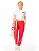 Брючный костюм артикул: М-7641 белый, красный коралловый от T&N - вид 1