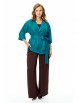 Брючный костюм артикул: М-7682 бирюза-шоколад от T&N - вид 8