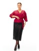 Юбочный костюм артикул: М-7706 бордо блеск и черный от T&N - вид 6