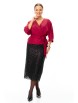 Юбочный костюм артикул: М-7706 бордо блеск и черный от T&N - вид 1
