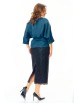 Юбочный костюм артикул: М-7706 синий морской блеск и черный от T&N - вид 2