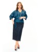 Юбочный костюм артикул: М-7706 синий морской блеск и черный от T&N - вид 4