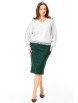Юбочный костюм артикул: М-7729 белый серебристый и изумруд серебро от T&N - вид 6