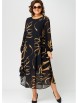 Нарядное платье артикул: 7281 черный с принтом от Eva Grant - вид 1