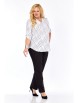 Блузка артикул: 4066 белая с темно-синим принтом от Abbi - вид 19