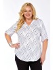 Блузка артикул: 4066 белая с темно-синим принтом от Abbi - вид 6