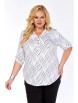 Блузка артикул: 4066 белая с темно-синим принтом от Abbi - вид 11