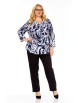 Блузка артикул: 4071 сине-серо-белый принт от Abbi - вид 18