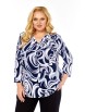 Блузка артикул: 4071 сине-серо-белый принт от Abbi - вид 8