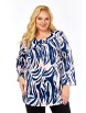 Блузка артикул: 4072 сине-кремовая гамма от Abbi - вид 1