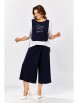Брючный костюм артикул: М-429 синий+белый от ЗигзагСтиль - вид 6