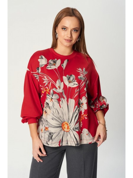 15345 красный, серый, ромашки