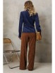 Брючный костюм артикул: 5421 синий, коричневый от GIZART - вид 2