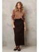 Юбочный костюм артикул: 5427 капучино, шоколадный от GIZART - вид 1