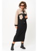 Юбочный костюм артикул: М-1399 черно-бежевый от Карина Делюкс - вид 1