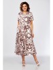 Нарядное платье артикул: 844 капучино в молочный принт от Swallow - вид 1