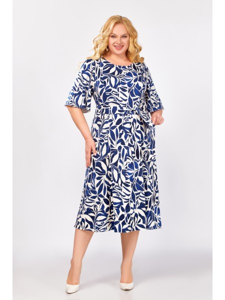 854 сине-молочный принт