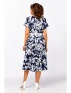 Нарядное платье артикул: 858 глубинно-синий в белый принт «цветы» от Swallow - вид 2