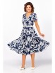 Нарядное платье артикул: 858 глубинно-синий в белый принт «цветы» от Swallow - вид 6