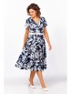 Нарядное платье артикул: 858 глубинно-синий в белый принт «цветы» от Swallow - вид 10