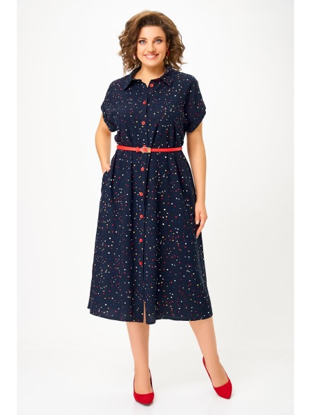 740.1 тёмно-синий в цветной горошек