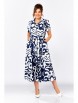 Нарядное платье артикул: 844.3 темно-синий в белый принт от Swallow - вид 1