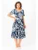 Нарядное платье артикул: 856 глубинно-синий в белый принт «цветы» от Swallow - вид 8