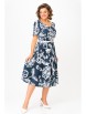 Нарядное платье артикул: 856 глубинно-синий в белый принт «цветы» от Swallow - вид 9