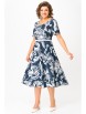 Нарядное платье артикул: 856 глубинно-синий в белый принт «цветы» от Swallow - вид 10