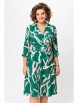 Платье артикул: 871 изумрудно-зелёный в бежево-молочный принт от Swallow - вид 4