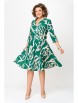 Платье артикул: 871 изумрудно-зелёный в бежево-молочный принт от Swallow - вид 8