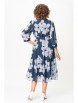 Нарядное платье артикул: 870 дымчато-синий, принт белые цветы от Swallow - вид 2