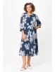 Нарядное платье артикул: 870 дымчато-синий, принт белые цветы от Swallow - вид 5