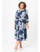 Нарядное платье артикул: 870 дымчато-синий, принт белые цветы от Swallow - вид 8