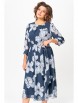 Нарядное платье артикул: 870 дымчато-синий, принт белые цветы от Swallow - вид 9