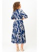 Нарядное платье артикул: 869 синий в бежевый принт от Swallow - вид 2
