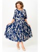 Нарядное платье артикул: 869 синий в бежевый принт от Swallow - вид 9