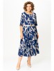Нарядное платье артикул: 869 синий в бежевый принт от Swallow - вид 1